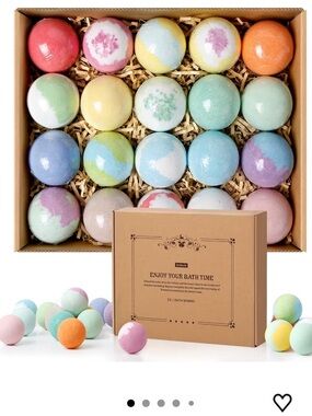 Bath Bombs Set Natural Shea Butter Oil Skin Moisturizing Handmade Bubble Fizzy